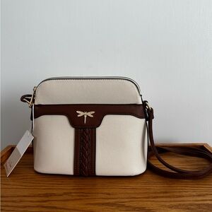 Chic Cream and Brown Crossbody Bag